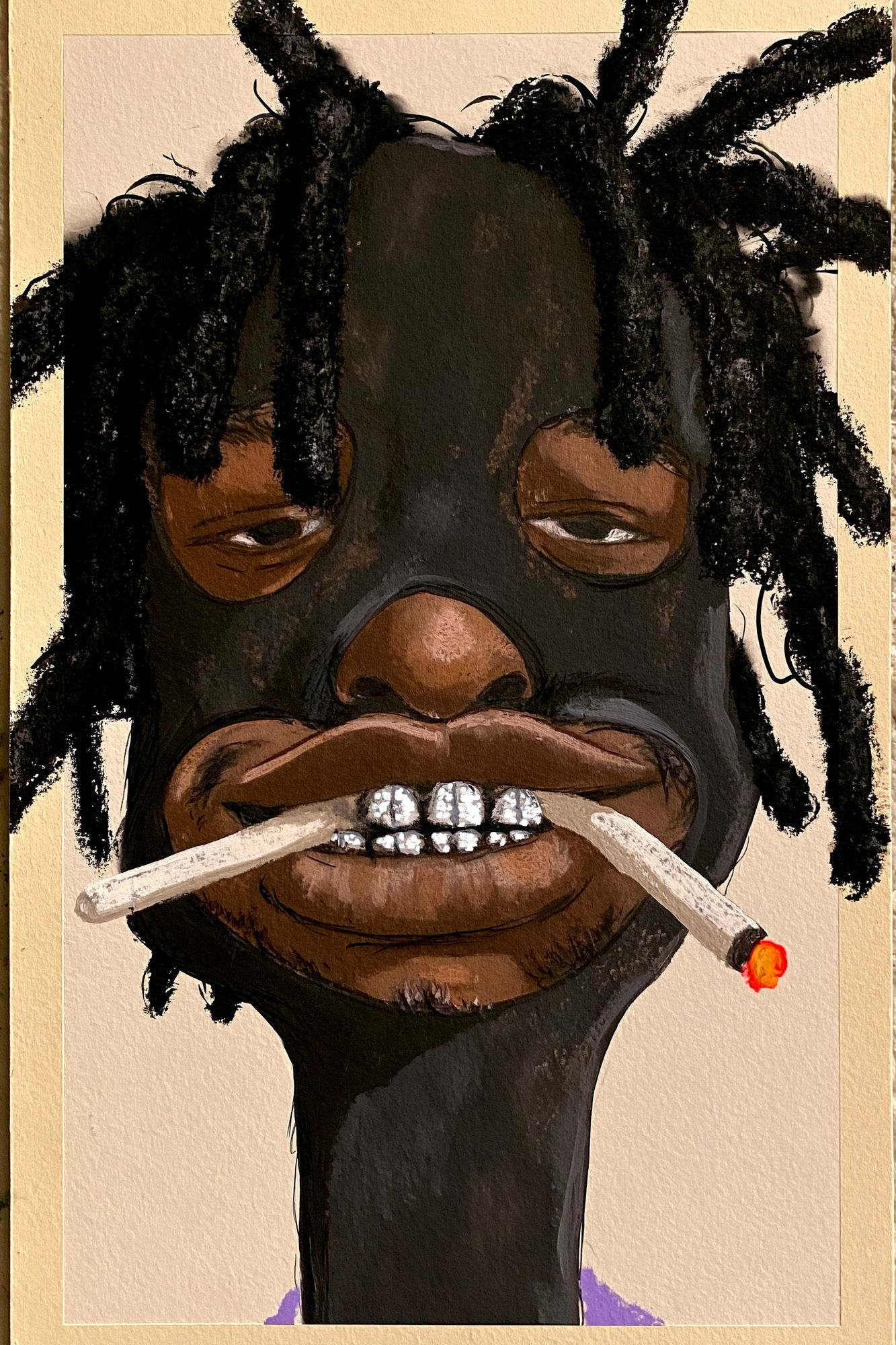 Masked Portrait Illustration Poster. poster — illustration art