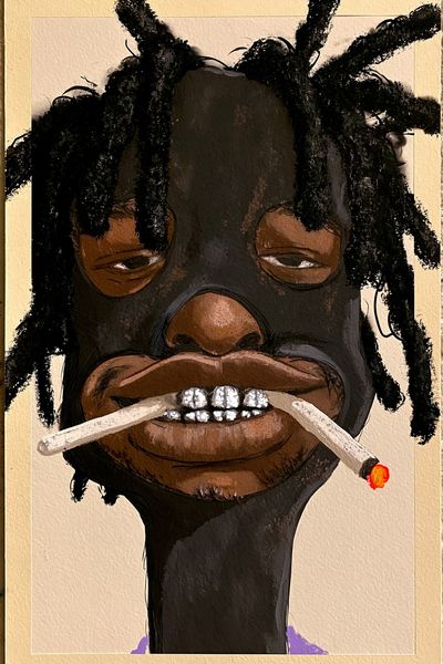Masked Portrait Illustration Poster.