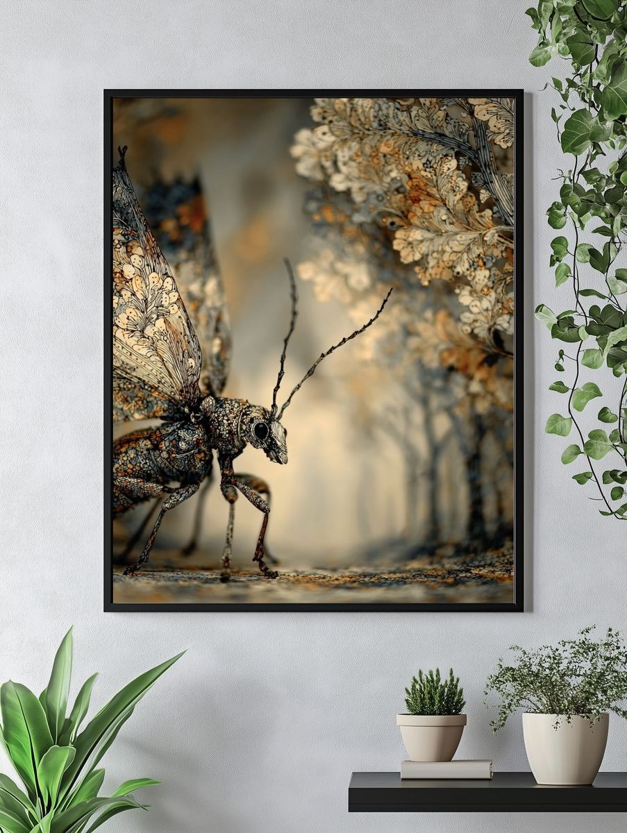 Surreal Moth Forest Print. — room view 4