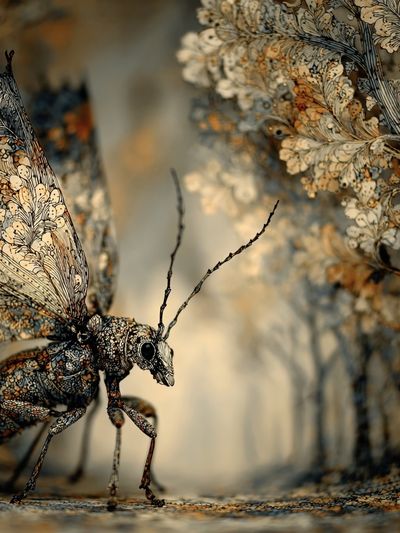 Surreal Moth Forest Print. poster print