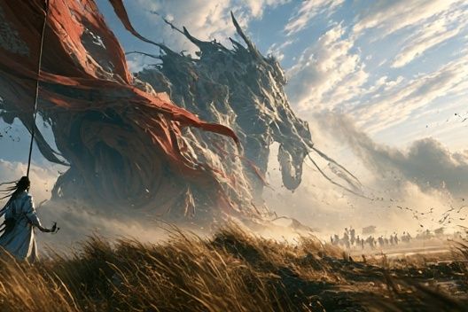 Desert Dragon Charge Illustration Poster. poster — illustration art