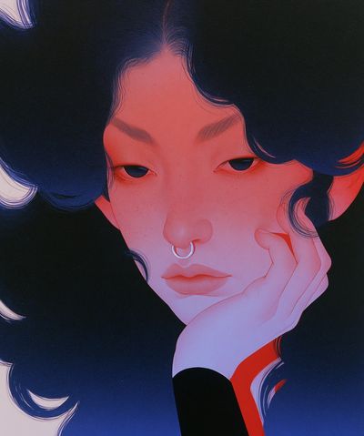 Dreamy Portrait Illustration Poster.