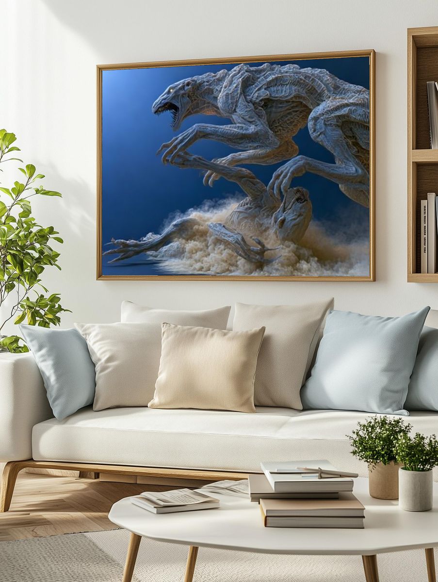 Monster Creature Digital Art Poster. — room view 2