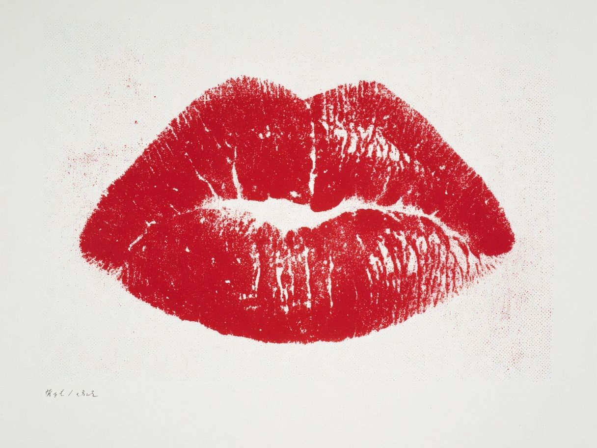Red Lips Typography Print. poster — illustration art