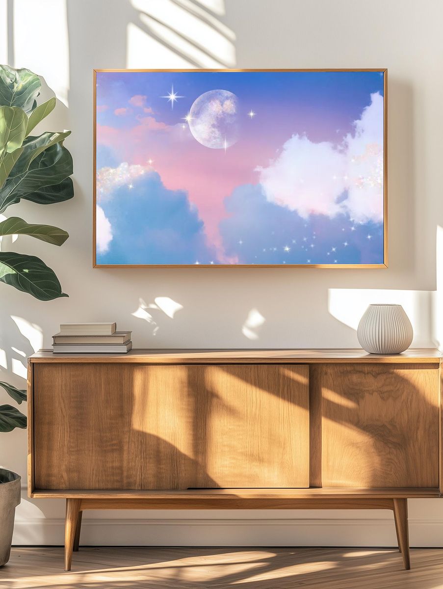 Aesthetic sky desktop wallpaper, surreal. — room view 3