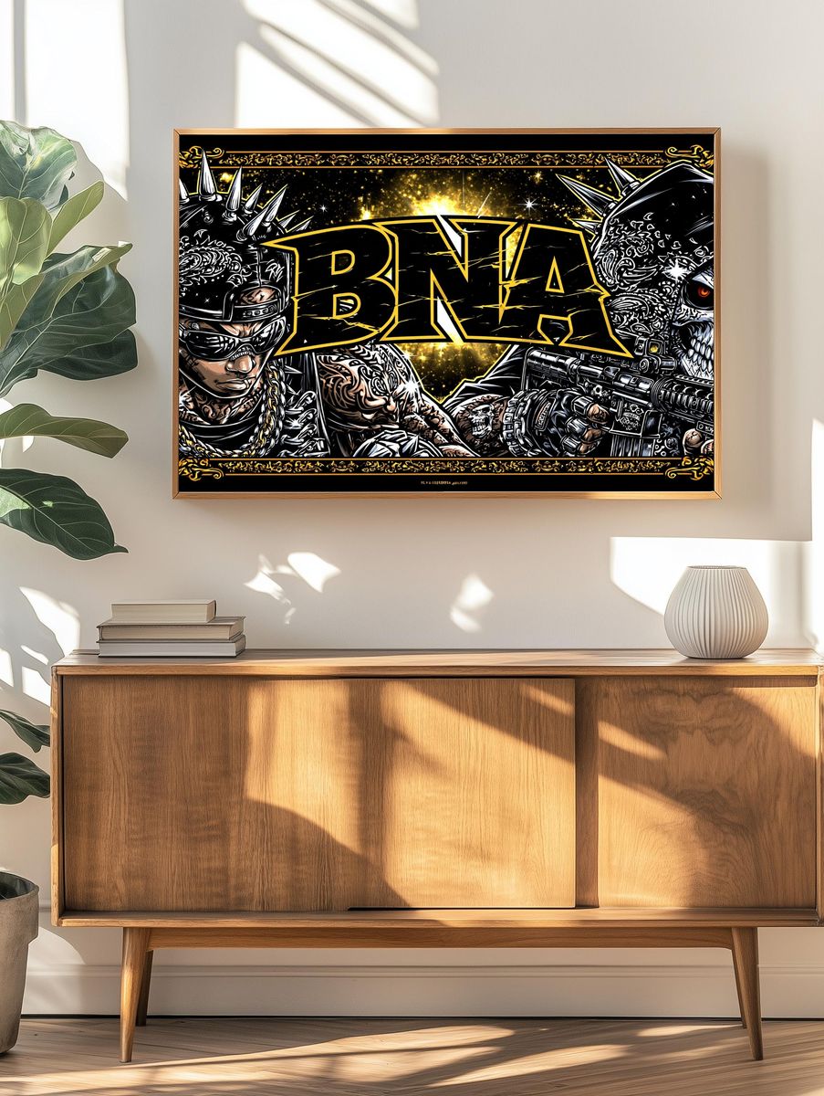 BNA Skull Warriors Illustration Poster. — room view 3