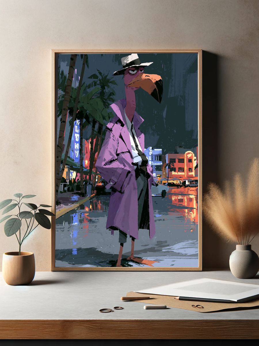 Flamingo Noir City Poster. — room view 2
