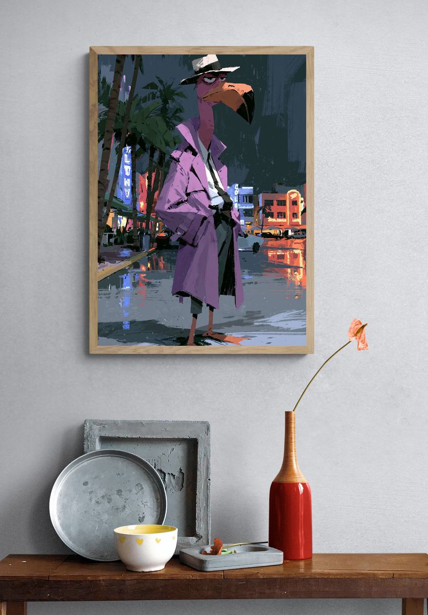Flamingo Noir City Poster. — room view 3
