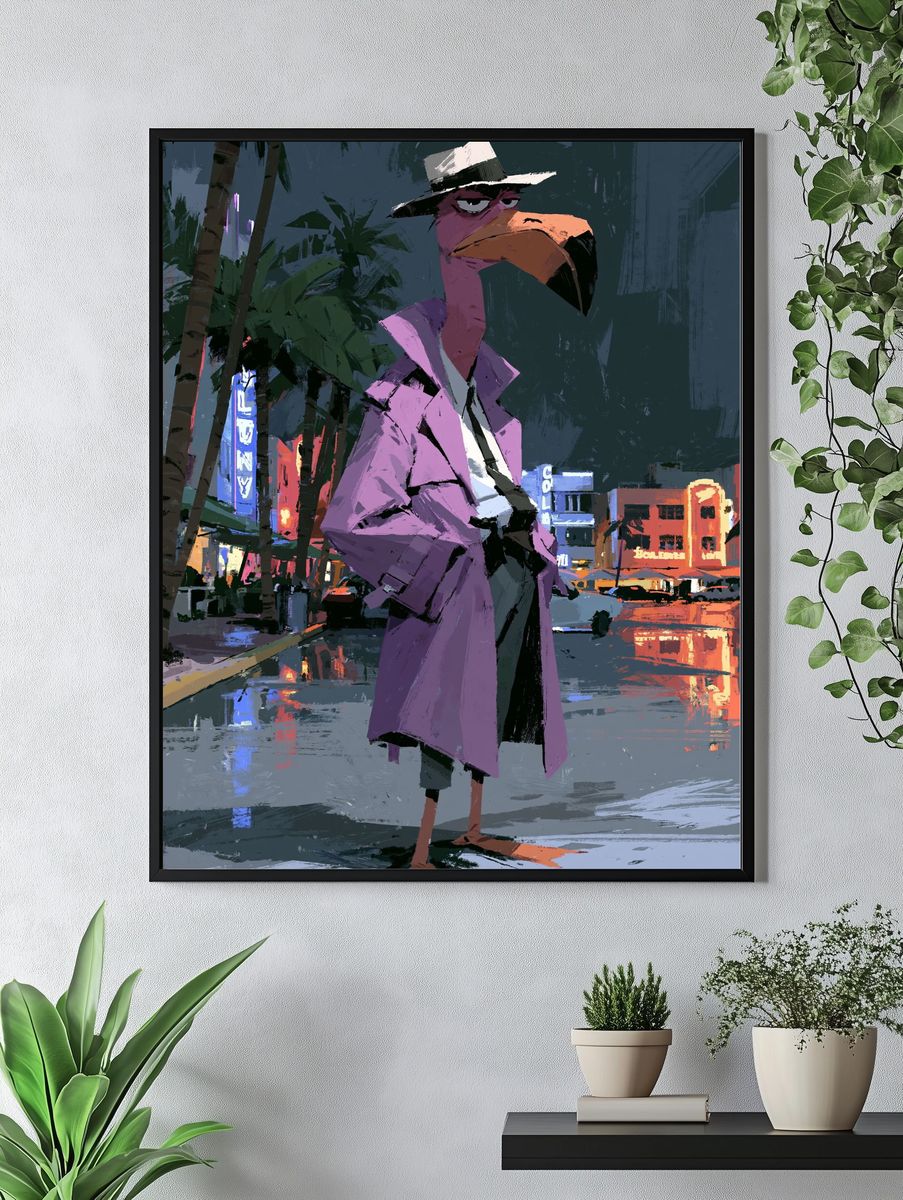 Flamingo Noir City Poster. — room view 4