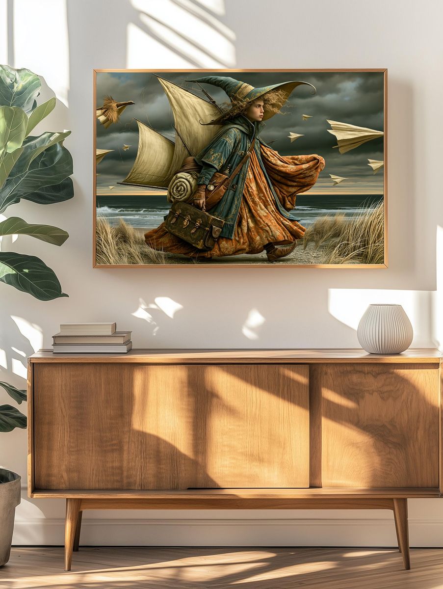 Windswept Witch by the Sea Poster. — room view 3