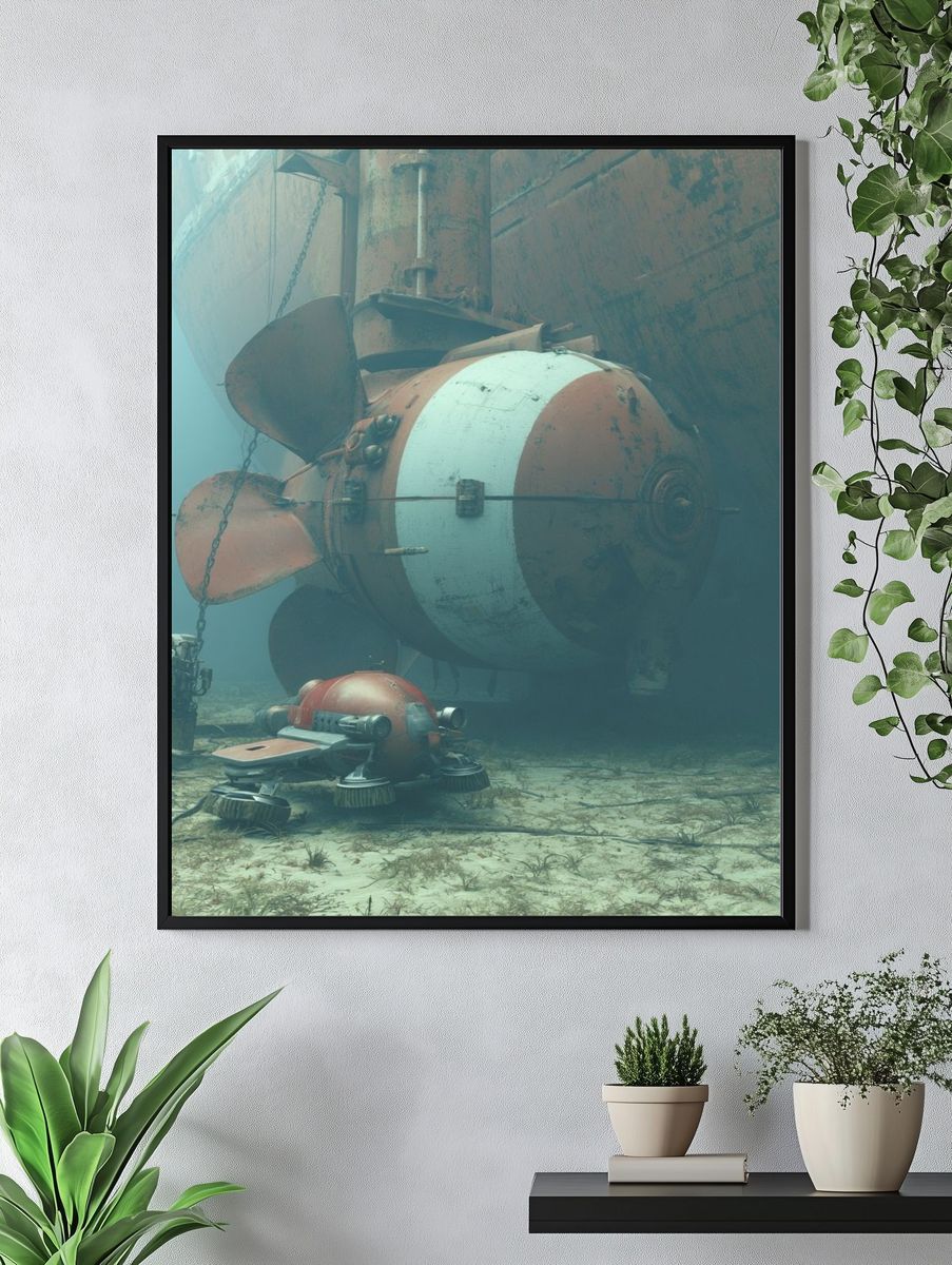 Underwater Submarine Propeller Print. — room view 4