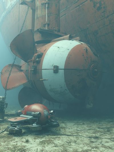 Underwater Submarine Propeller Print.