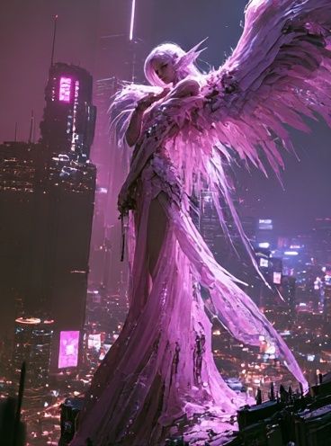 Cyberpunk Angel Poster. poster — illustration art