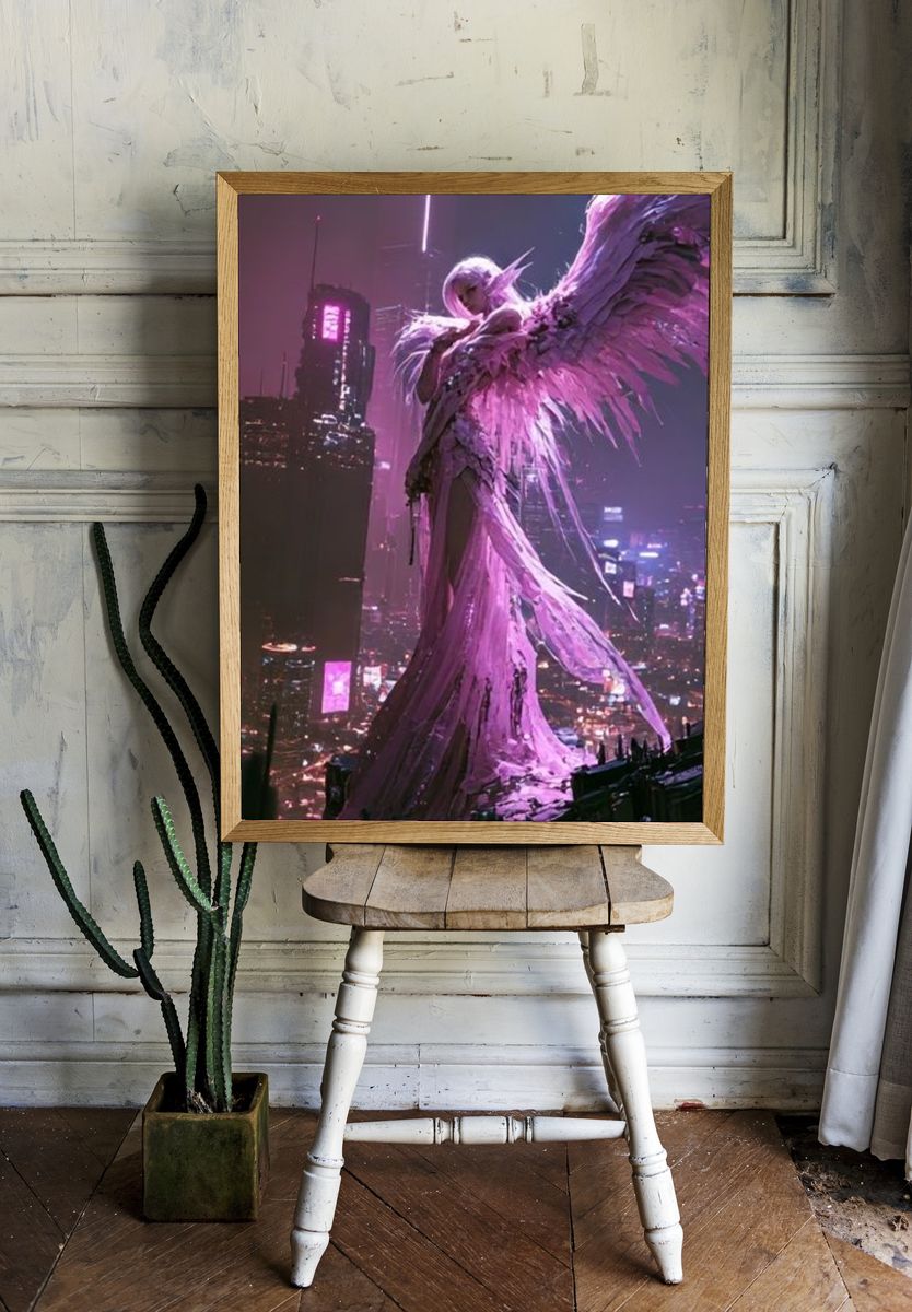Cyberpunk Angel Poster. — room view 1