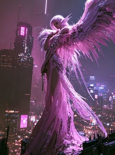 Cyberpunk Angel Poster. poster