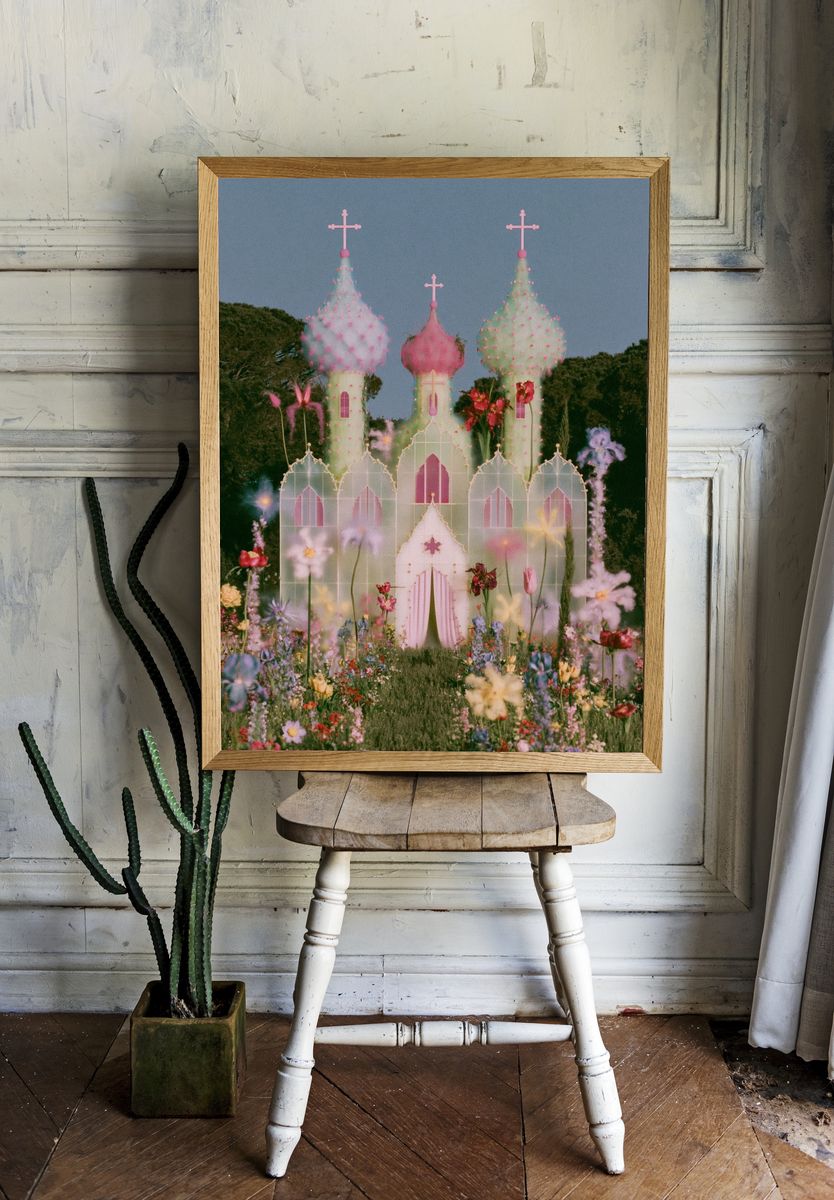 Mechanical Stag Forest Print. — room view 1