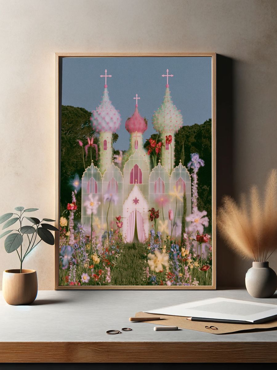 Mechanical Stag Forest Print. — room view 2