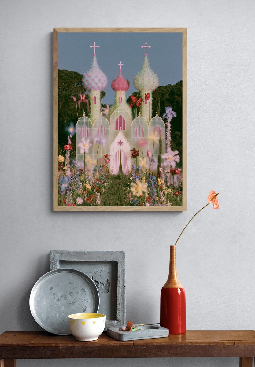 Mechanical Stag Forest Print. — room view 3