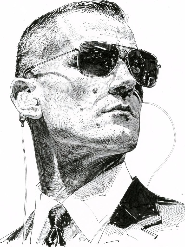Sunglasses Portrait Illustration Poster. poster — illustration art