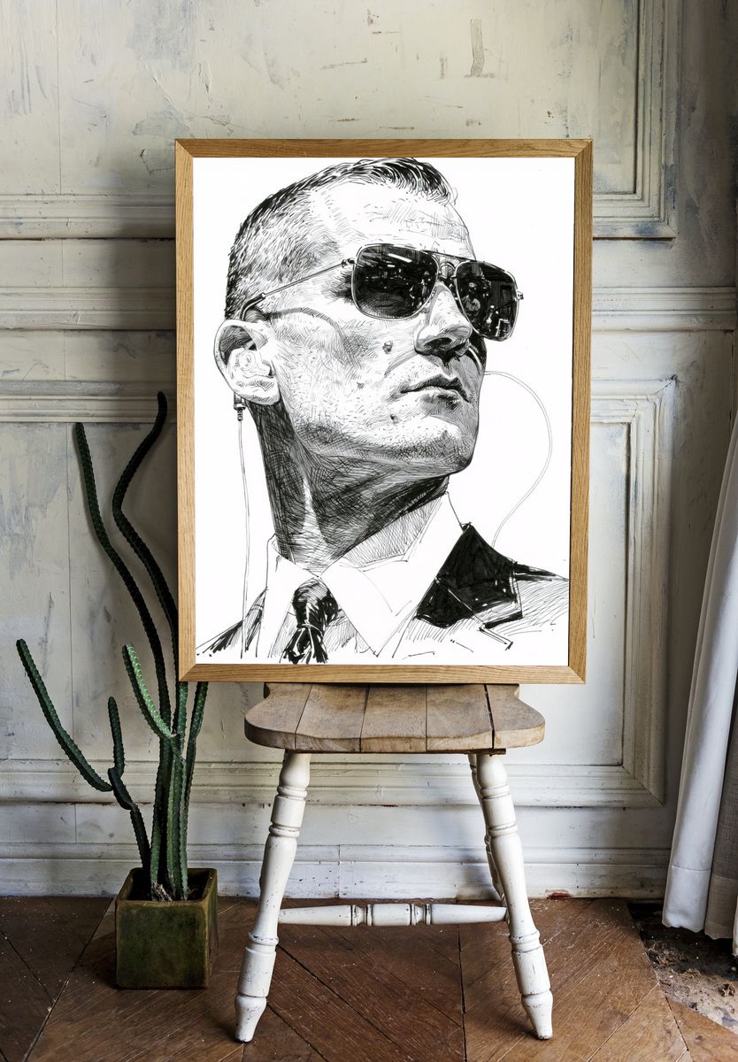 Sunglasses Portrait Illustration Poster. room preview