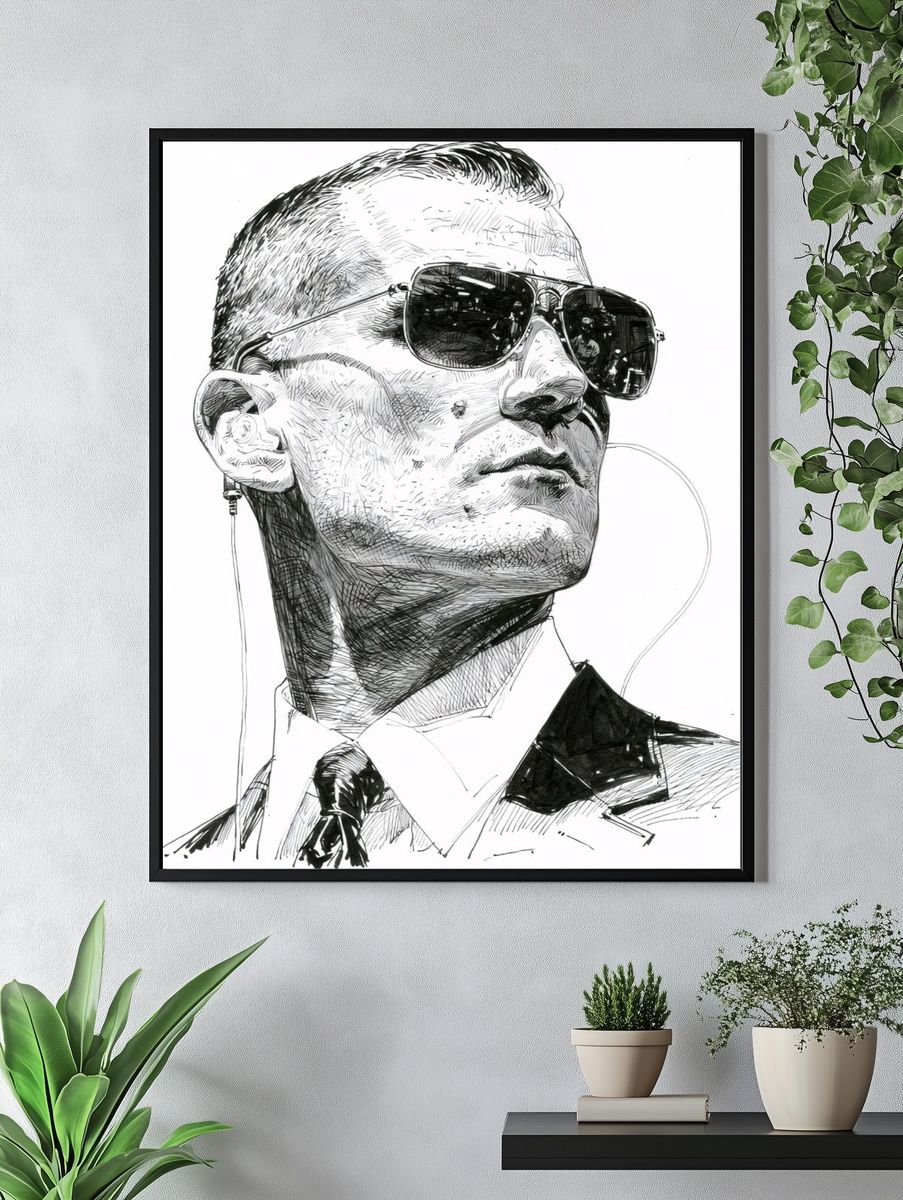 Sunglasses Portrait Illustration Poster. — room view 4