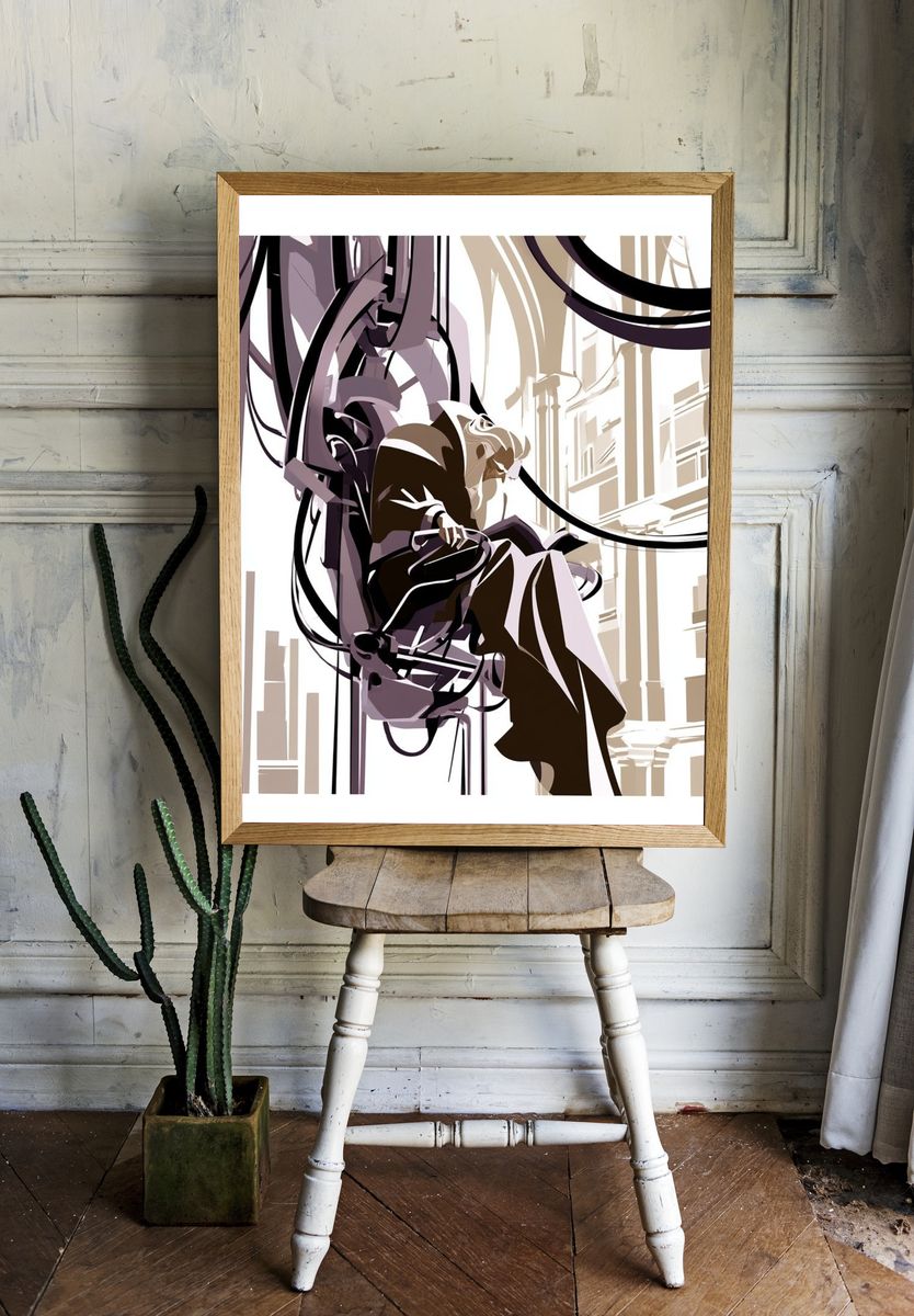 Abstract City Figure Illustration Poster. room preview