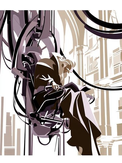 Abstract City Figure Illustration Poster. poster