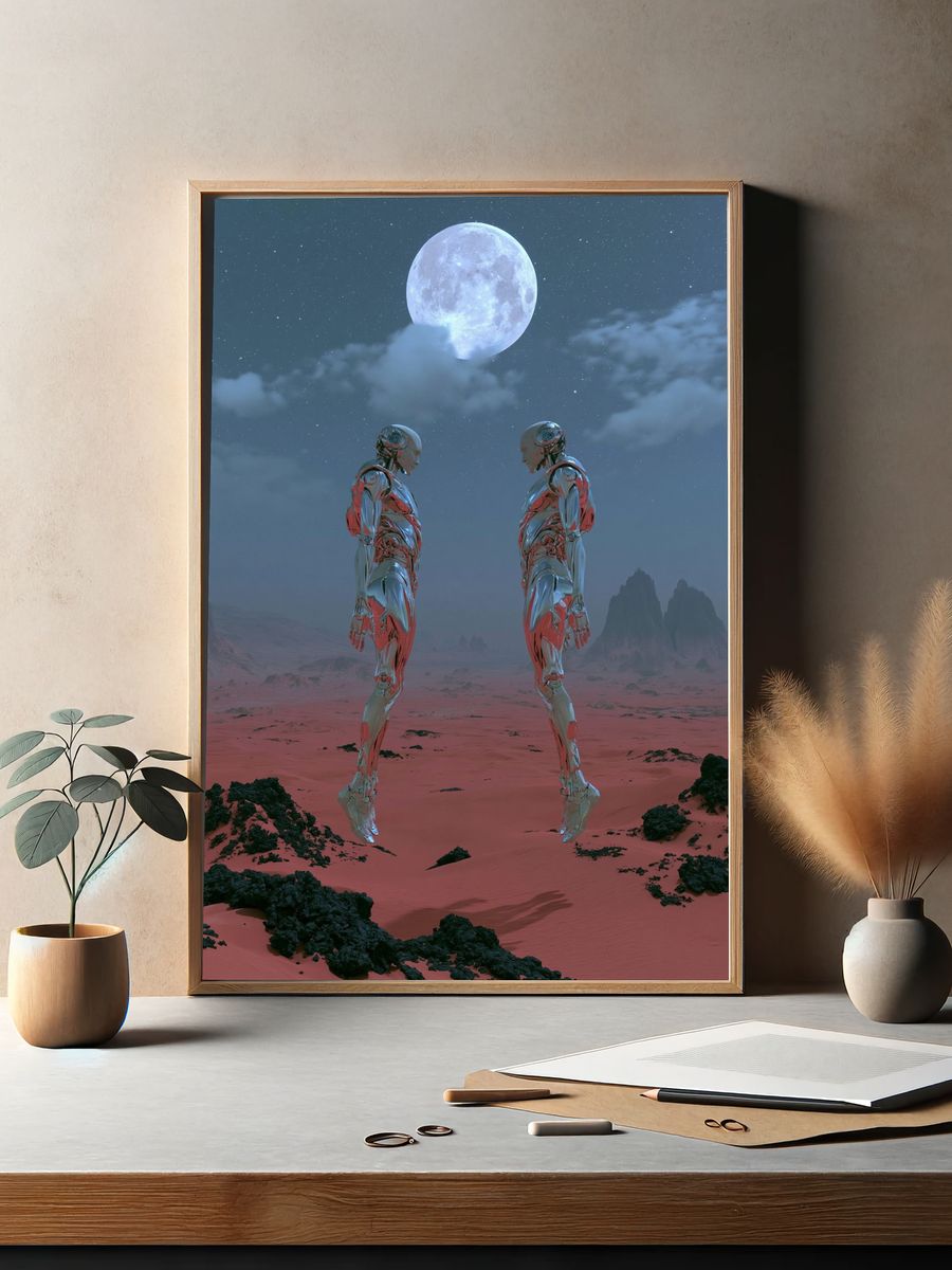 Moonlit Androids Sci-Fi Print. — room view 2