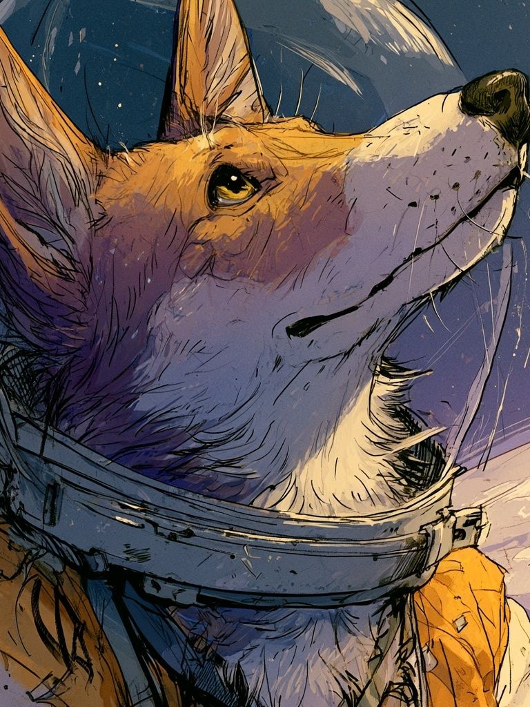 Astronaut Corgi Illustration Poster. poster — illustration art