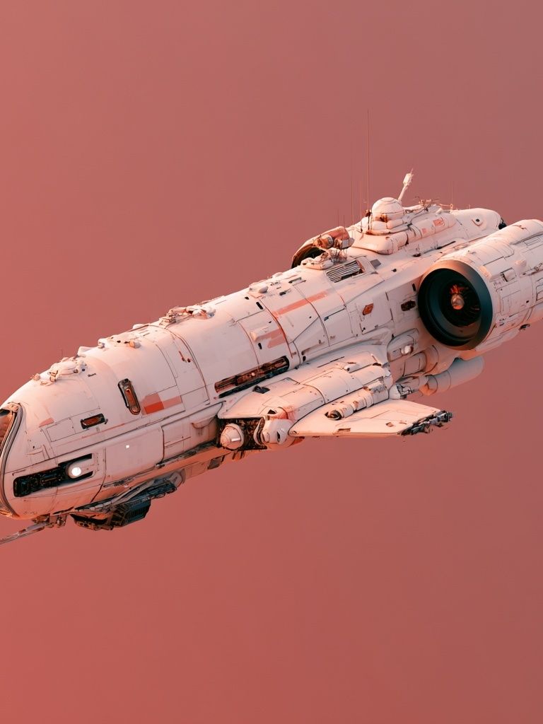 Retro Spacecraft — Illustration Print. poster detail