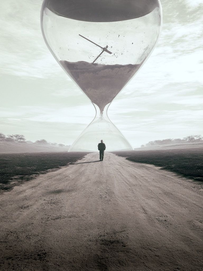 Surreal Hourglass Landscape Poster. poster detail
