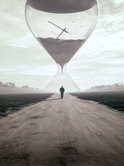 Surreal Hourglass Landscape Poster. poster