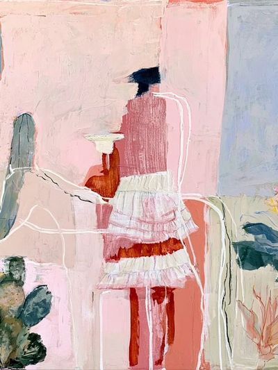 Pastel Cactus Figure Illustration Poster.