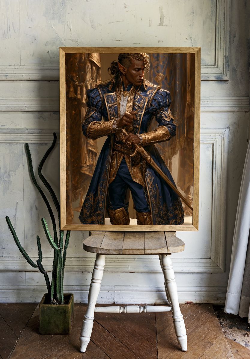 Elven Noble Portrait Print. room preview