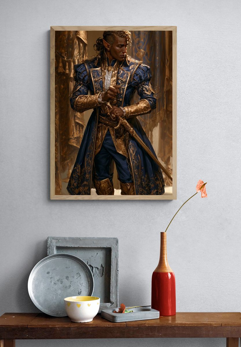 Elven Noble Portrait Print. — room view 3