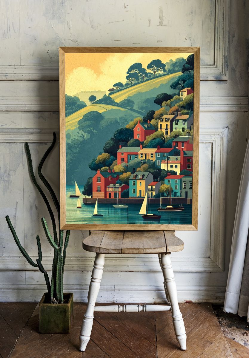 Harbor Village Hillside Print. — room view 1