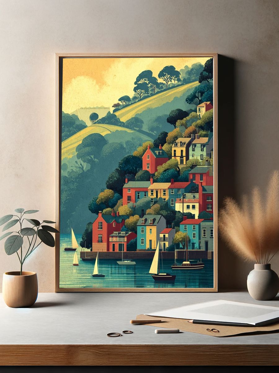 Harbor Village Hillside Print. — room view 2