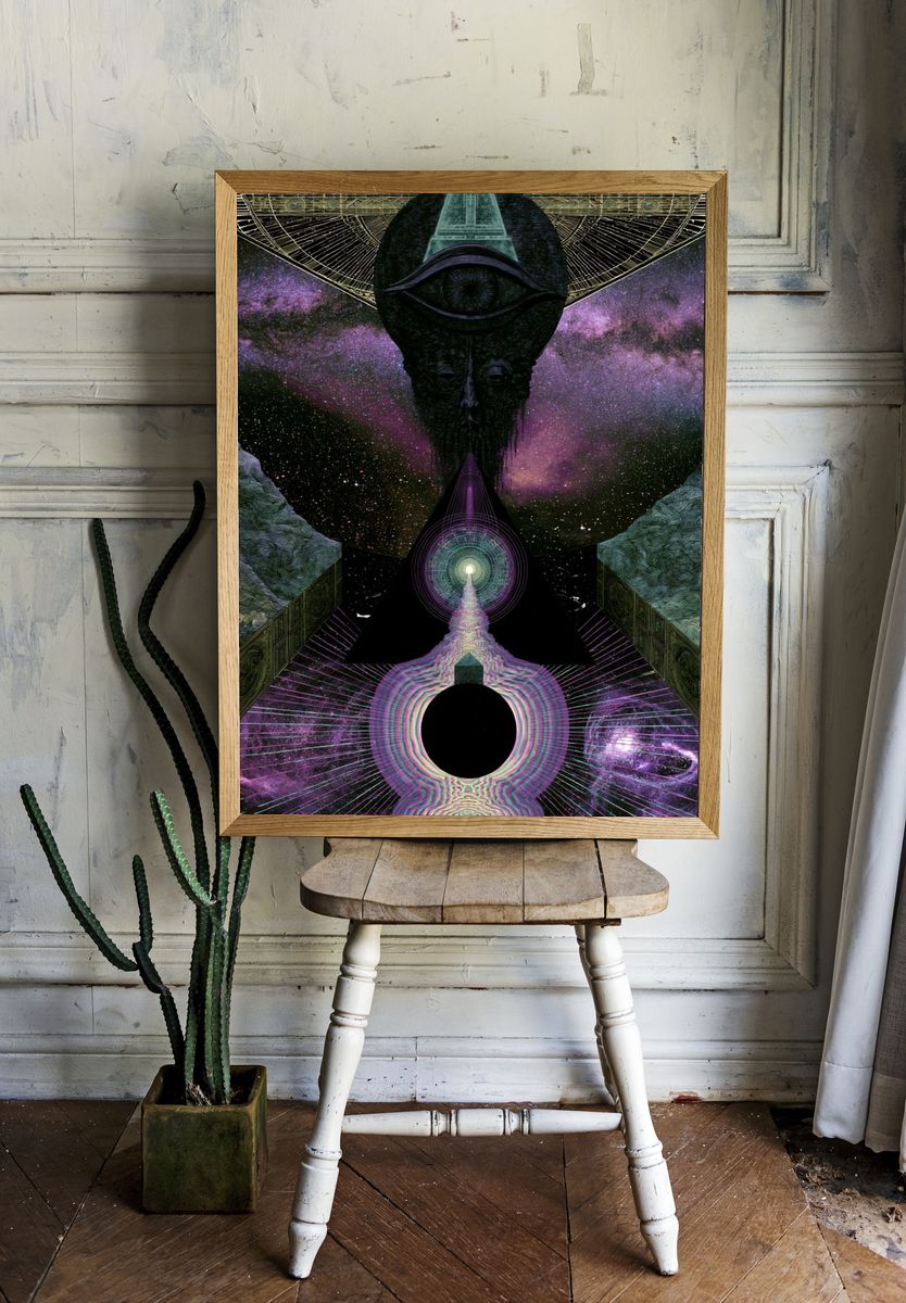 Cosmic Eye Surrealism Poster. room preview