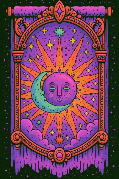 Celestial Moon Sun Poster. poster