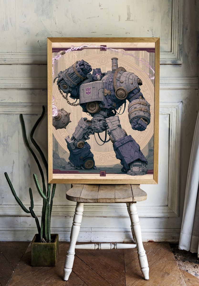 Cybertronian Warrior Digital Art Print. room preview