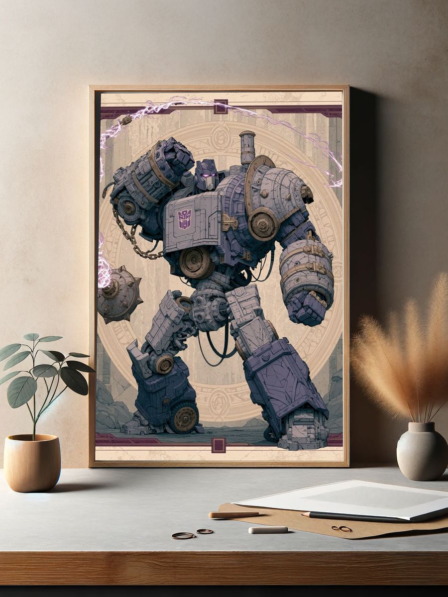 Cybertronian Warrior Digital Art Print. — room view 2