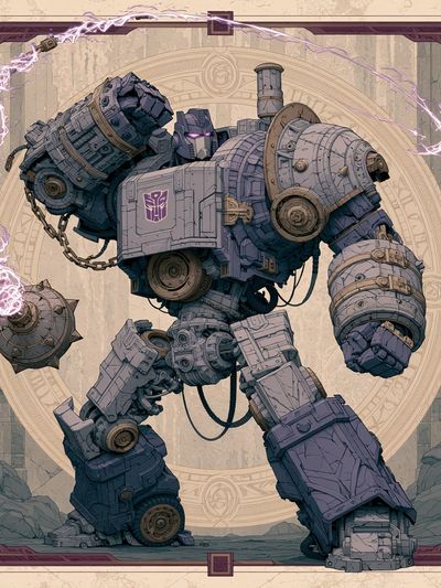 Cybertronian Warrior Digital Art Print.