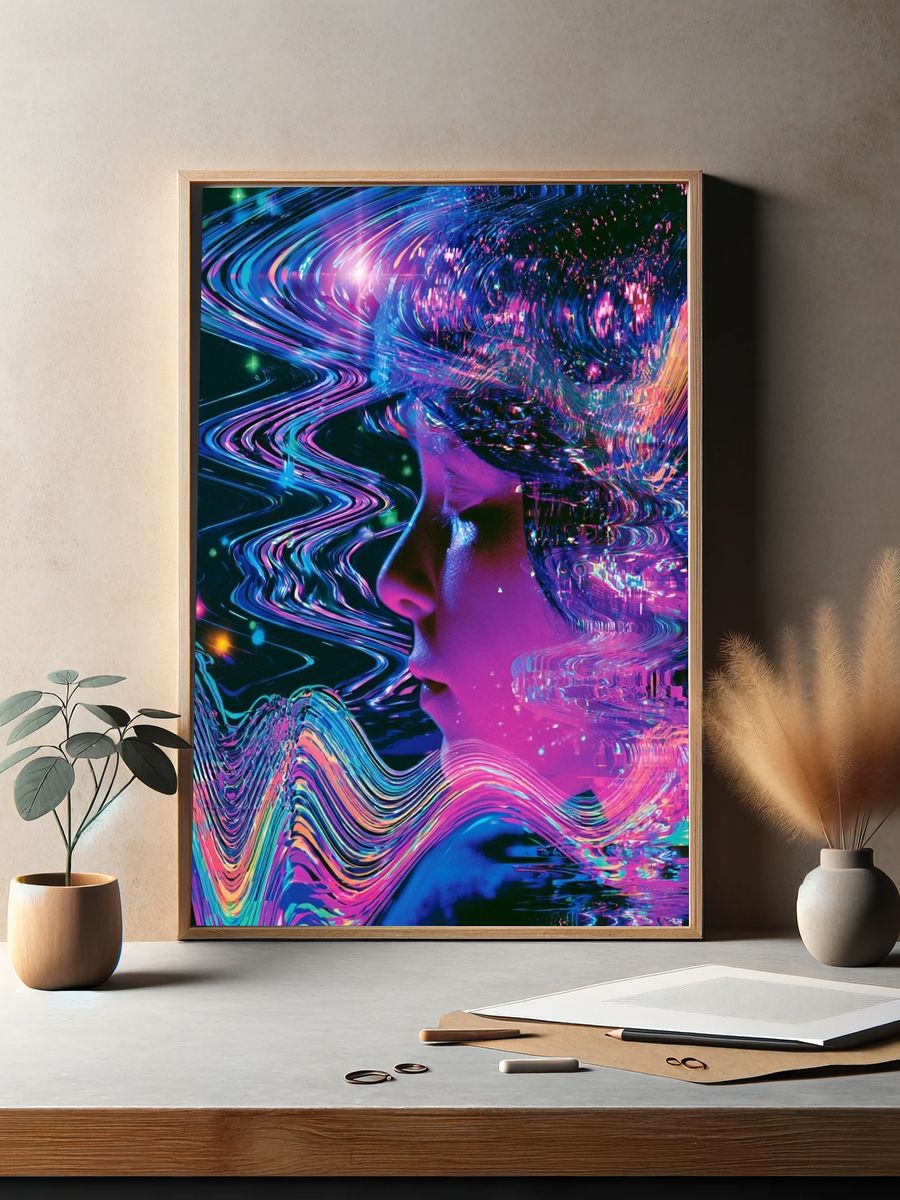 Neon Dream Portrait Poster. — room view 2