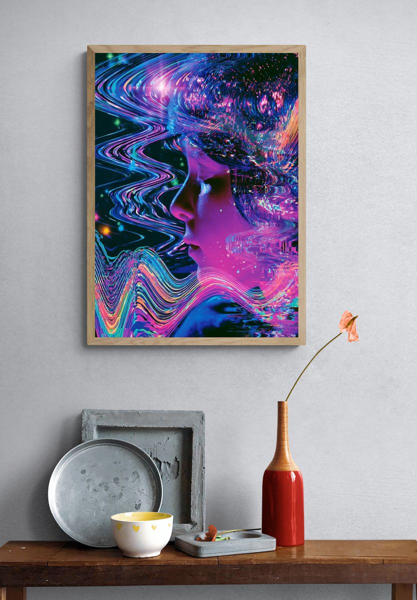 Neon Dream Portrait Poster. — room view 3