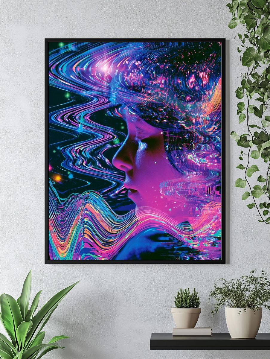 Neon Dream Portrait Poster. — room view 4