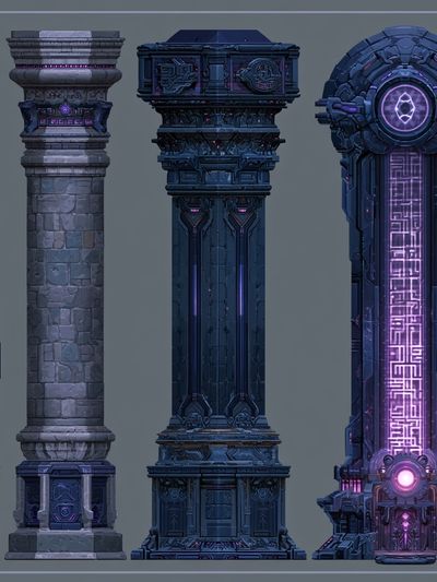 Arcane Sci-Fi Pillars Poster.