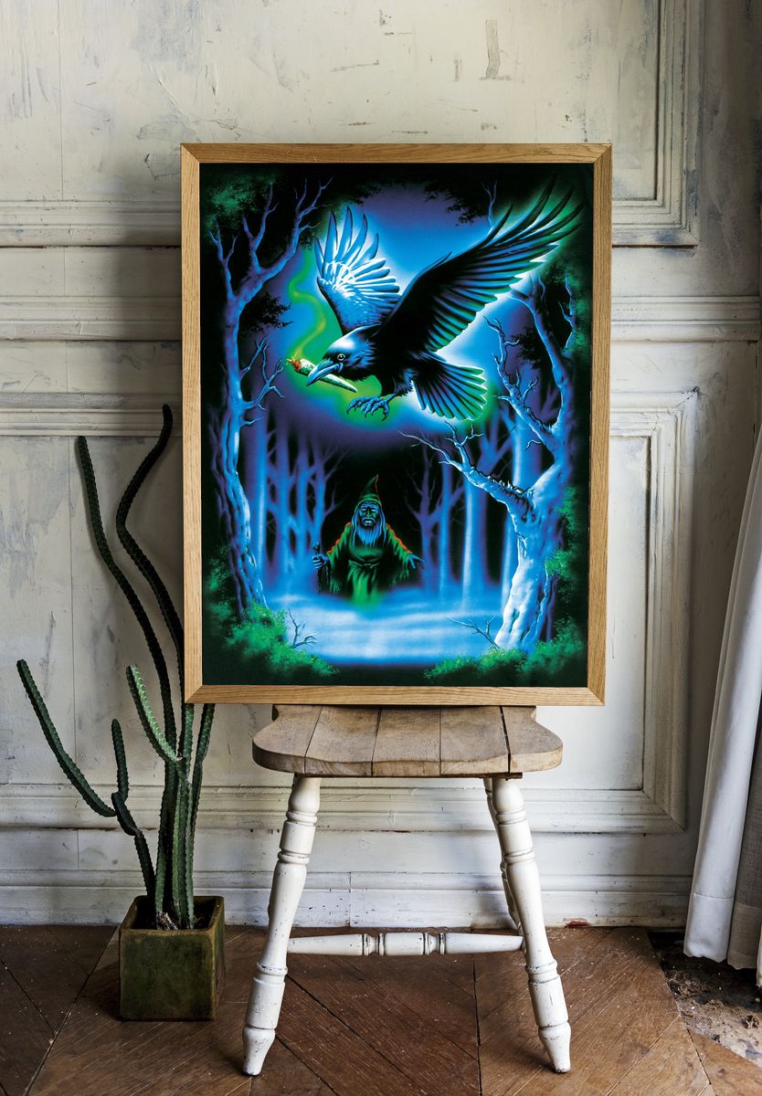Mystic Raven Forest Illustration Poster. room preview