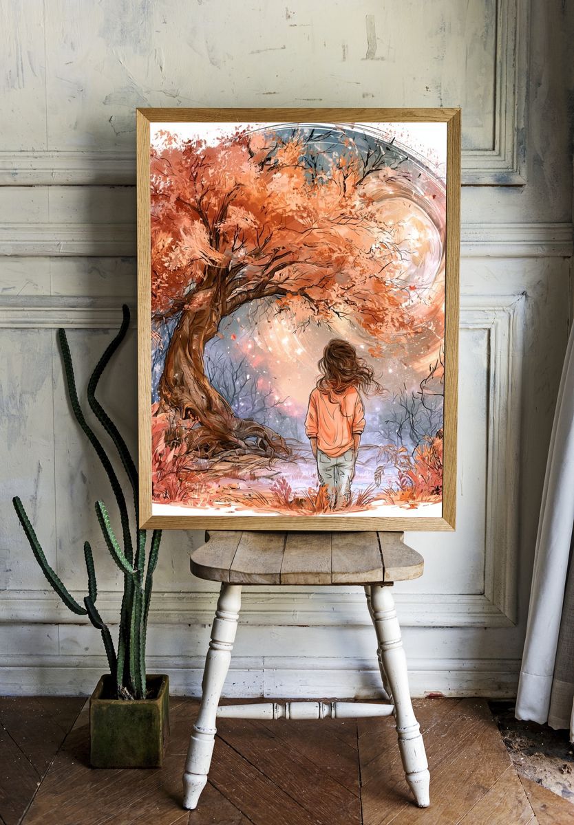 Autumn Dreamscape Illustration Poster. room preview