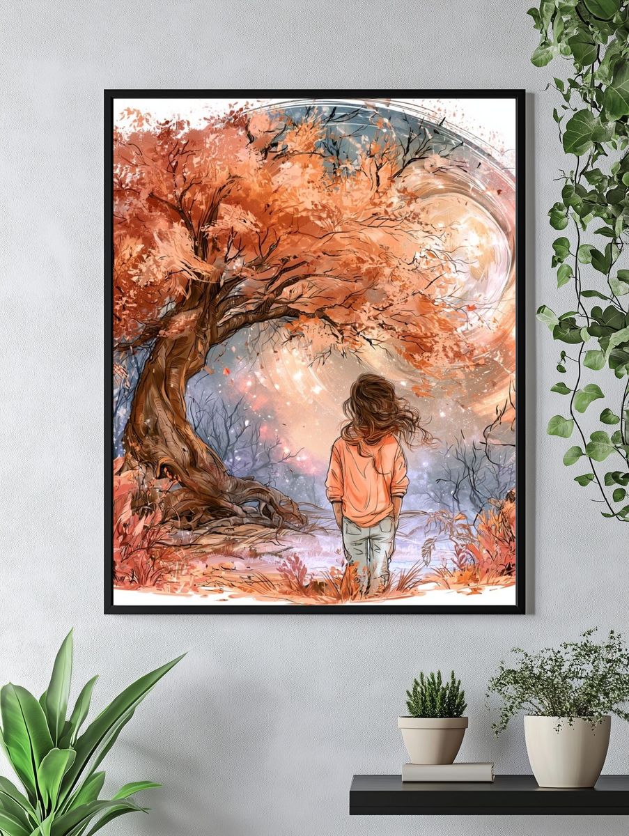 Autumn Dreamscape Illustration Poster. — room view 4
