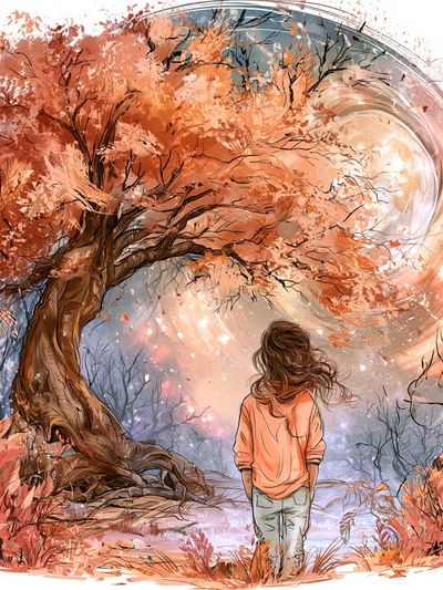 Autumn Dreamscape Illustration Poster. poster